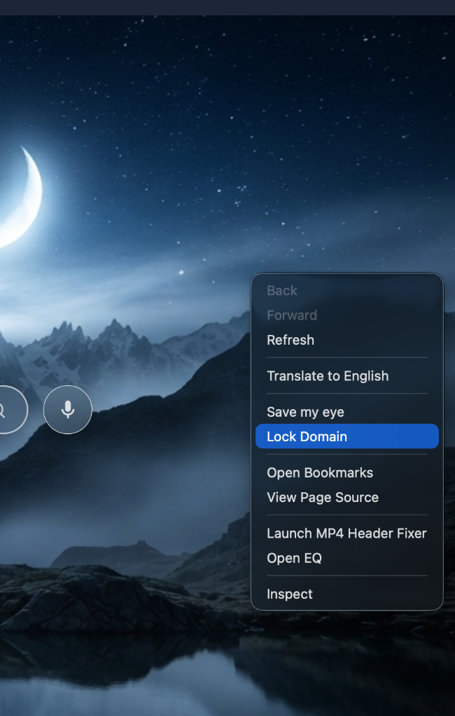 Lock Domain Context Menu — RAW